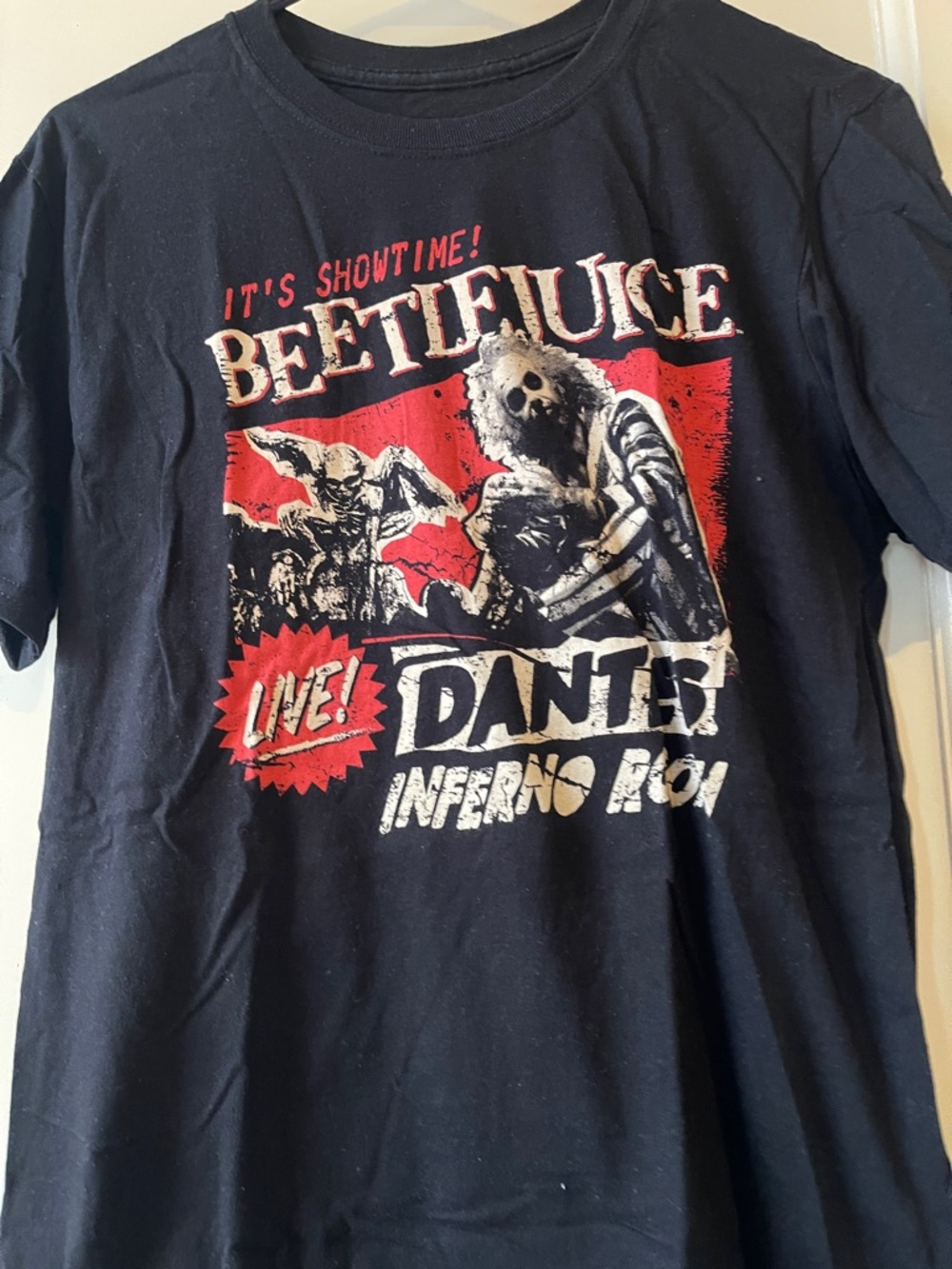Funko Black Beetlejuice Dante Inferno Tour Graphic Tee with Red Accents